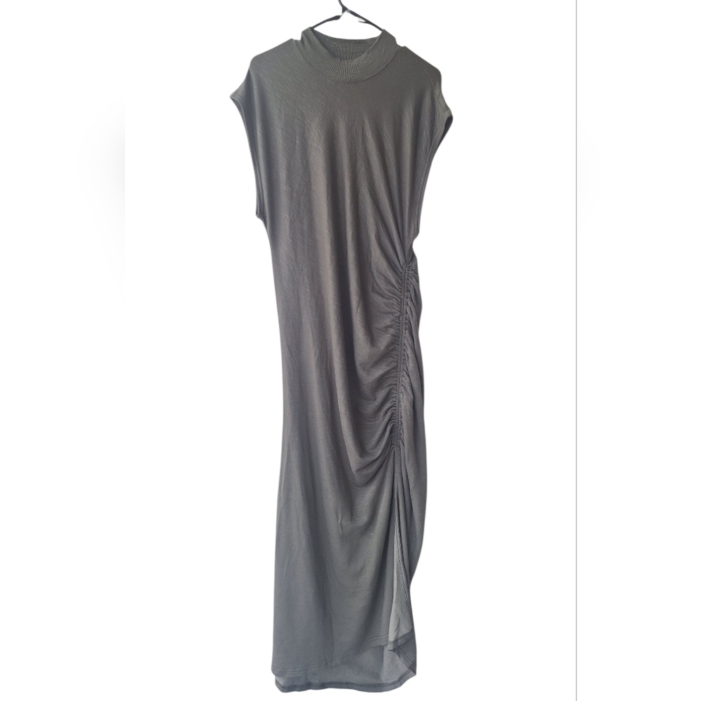 Daily Practice By Anthropologie Mock Neck Olive Women's Dress Size L - Picture 4 of 12